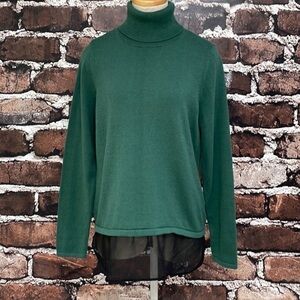 NWOT Green with Black mesh on hem Sweater